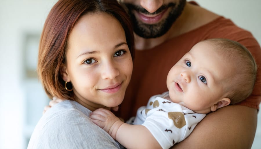 Healthcare provider consulting with young mother in medical office setting